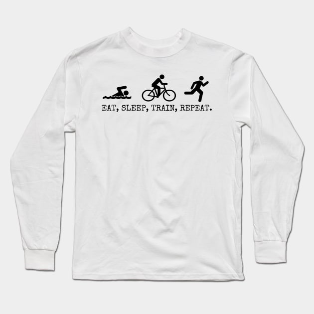 Eat, Sleep, Train, Repeat. Long Sleeve T-Shirt by wanungara